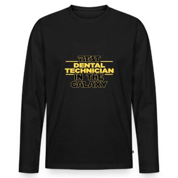 Best Dental technician in the galaxy tooth - Men's Premium Organic Long Sleeve Shirt - black - Front - Nico (187cm)
