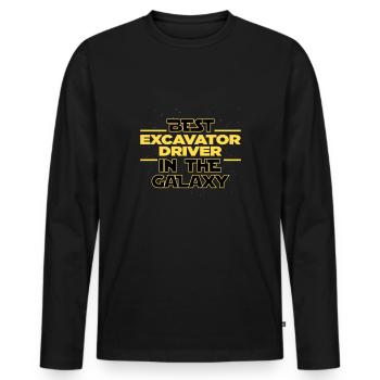 Best Excavator driver in the galaxy - Männer Premium Bio Langarmshirt - Schwarz - Vorne - Nico (187cm)