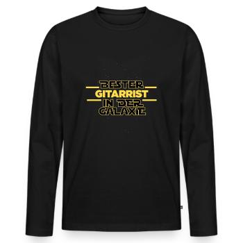 Bester Gitarrist in der Galaxie - Männer Premium Bio Langarmshirt - Schwarz - Vorne - Nico (187cm)