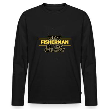 Best fisherman in the galaxy Fishing - Men's Premium Organic Long Sleeve Shirt - black - Front - Nico (187cm)