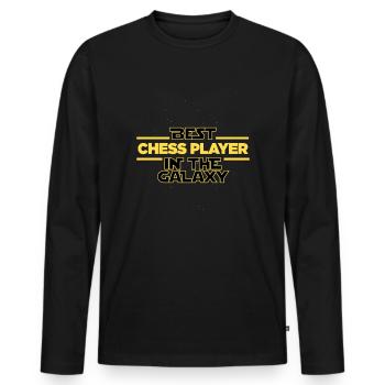 Best Chess Player in the galaxy Chess board - Männer Premium Bio Langarmshirt - Schwarz - Vorne - Nico (187cm)