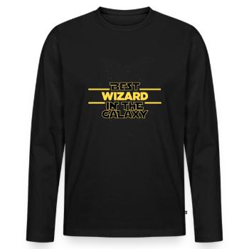 Best Wizard in the galaxy Magician - Men's Premium Organic Long Sleeve Shirt - black - Front - Nico (187cm)