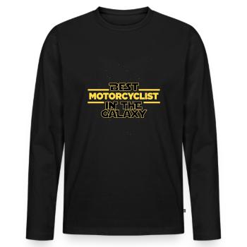Best Motorcyclist in the galaxy Motorcycle - Männer Premium Bio Langarmshirt - Schwarz - Vorne - Nico (187cm)