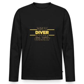 Meilleur plongeur de la galaxie Plongée - T-shirt manches longues Premium bio Homme - noir - Devant - Nico (187cm)