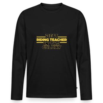 Best Riding teacher in the galaxy Riding instructo - Männer Premium Bio Langarmshirt - Schwarz - Vorne - Nico (187cm)
