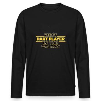 Best Dart player in the galaxy dartboard - Männer Premium Bio Langarmshirt - Schwarz - Vorne - Nico (187cm)