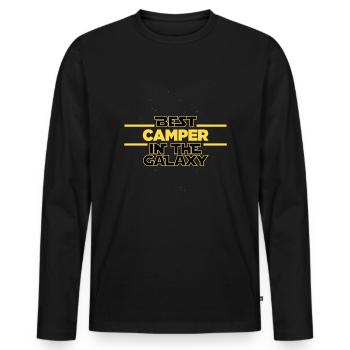 Best Camper in the galaxy Camping - Men's Premium Organic Long Sleeve Shirt - black - Front - Nico (187cm)