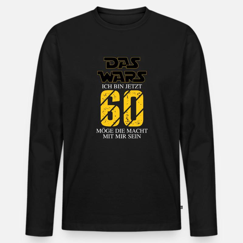 Das wars Ich bin jetzt 60 - Männer Premium Bio Langarmshirt - Schwarz