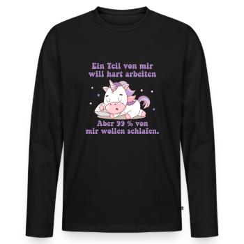 Ein part von mir möchte hart arbeiten - Männer Premium Bio Langarmshirt - Schwarz - Vorne - Nico (187cm)