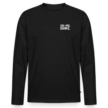 Geh weg danke - Männer Premium Bio Langarmshirt - Schwarz - Vorne - Nico (187cm)