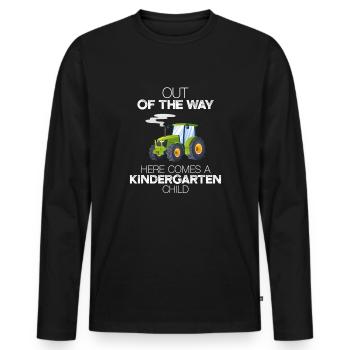 Hors du chemin voici un enfant de maternelle Tra - T-shirt manches longues Premium bio Homme - noir - Devant - Nico (187cm)
