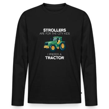 Je préfère un tracteur agricole - T-shirt manches longues Premium bio Homme - noir - Devant - Nico (187cm)