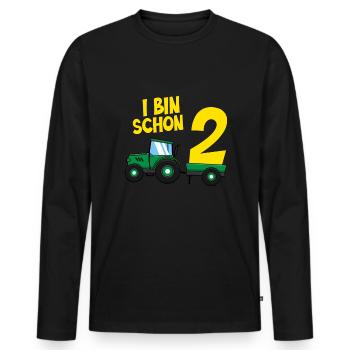 Ich bin schon 2 - Männer Premium Bio Langarmshirt - Schwarz - Vorne - Nico (187cm)