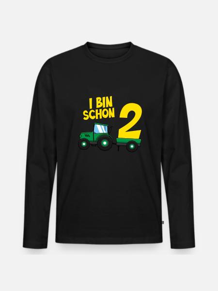 Ich bin schon 2 - Männer Premium Bio Langarmshirt - Schwarz