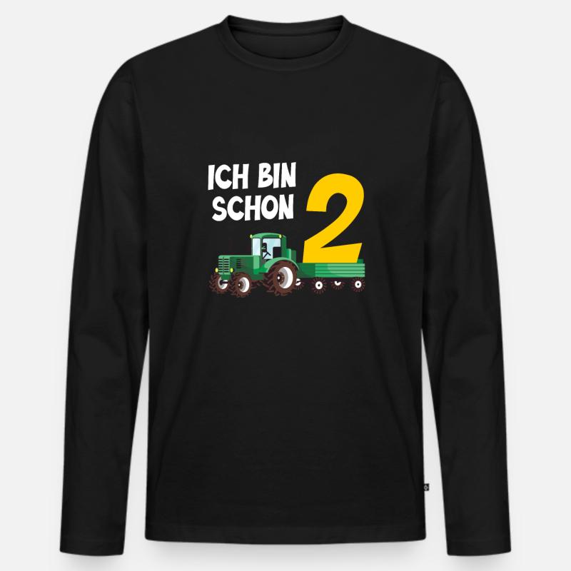 Ich bin schon 2 - Männer Premium Bio Langarmshirt - Schwarz