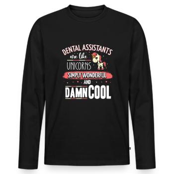Dental assistants are like unicorns dentistry - Männer Premium Bio Langarmshirt - Schwarz - Vorne - Nico (187cm)