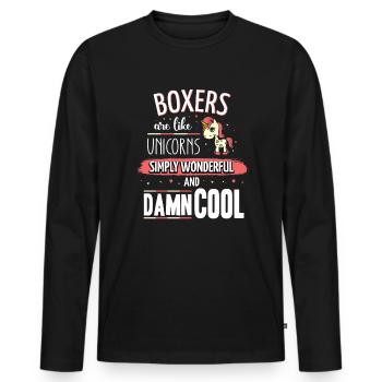 Boxers are like unicorns boxing - Männer Premium Bio Langarmshirt - Schwarz - Vorne - Nico (187cm)