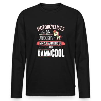 Motorcyclists are like unicorns motorcycle - Männer Premium Bio Langarmshirt - Schwarz - Vorne - Nico (187cm)