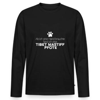 Hand Tibet Mastiff Pfote - Männer Premium Bio Langarmshirt - Schwarz - Vorne - Nico (187cm)