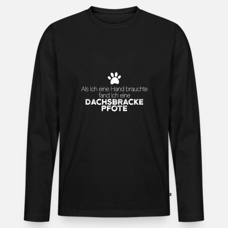 Hand Dachsbracke Pfote - Männer Premium Bio Langarmshirt - Schwarz