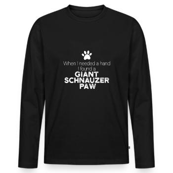 Main Schnauzer Géant Patte - T-shirt manches longues Premium bio Homme - noir - Devant - Nico (187cm)