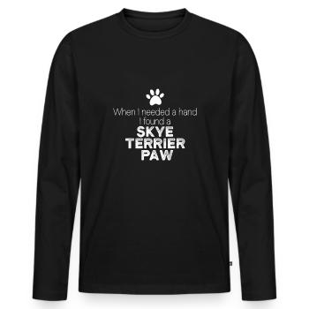 Hand Skye Terrier Pfote - Männer Premium Bio Langarmshirt - Schwarz - Vorne - Nico (187cm)