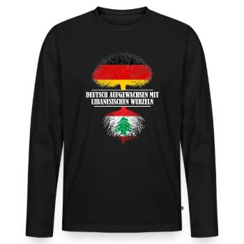 Deutsch mit libanesischen Wurzeln - Männer Premium Bio Langarmshirt - Schwarz - Vorne - Nico (187cm)