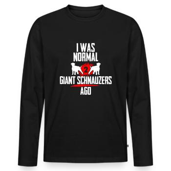 J’étais normal 2 schnauzers géants avant - T-shirt manches longues Premium bio Homme - noir - Devant - Nico (187cm)