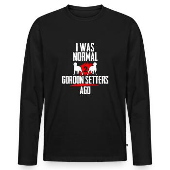 Ich war normal 2 Gordon Setters voher - Männer Premium Bio Langarmshirt - Schwarz - Vorne - Nico (187cm)