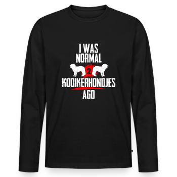 Ich war normal 2 Kooikerhondjes voher - Männer Premium Bio Langarmshirt - Schwarz - Vorne - Nico (187cm)