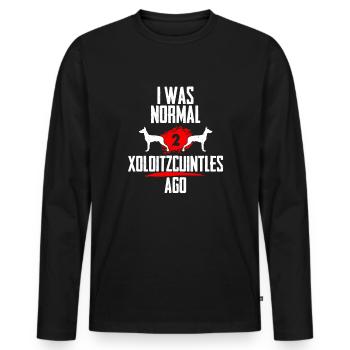 J’étais normal 2 Xoloitzcuintles avant - T-shirt manches longues Premium bio Homme - noir - Devant - Nico (187cm)