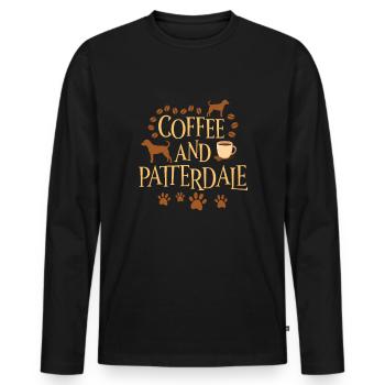 Coffee and Patterdale - Men's Premium Organic Long Sleeve Shirt - black - Front - Nico (187cm)