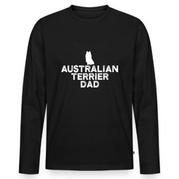 Australian Terrier Papa - Männer Premium Bio Langarmshirt - Schwarz - Vorne - Nico (187cm)