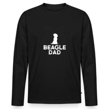 Beagle Papa - Männer Premium Bio Langarmshirt - Schwarz - Vorne - Nico (187cm)