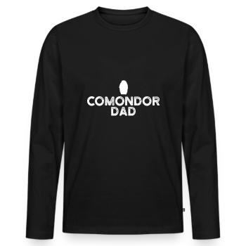 Komondor Papa - T-shirt manches longues Premium bio Homme - noir - Devant - Nico (187cm)
