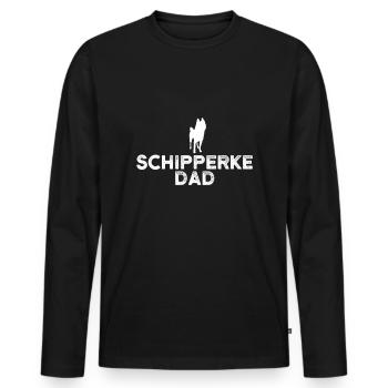 Schipperke Dad - Männer Premium Bio Langarmshirt - Schwarz - Vorne - Nico (187cm)
