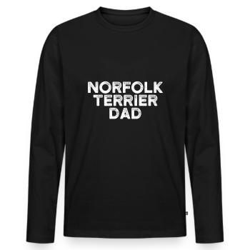 Norfolk Terrier Papa - T-shirt manches longues Premium bio Homme - noir - Devant - Nico (187cm)