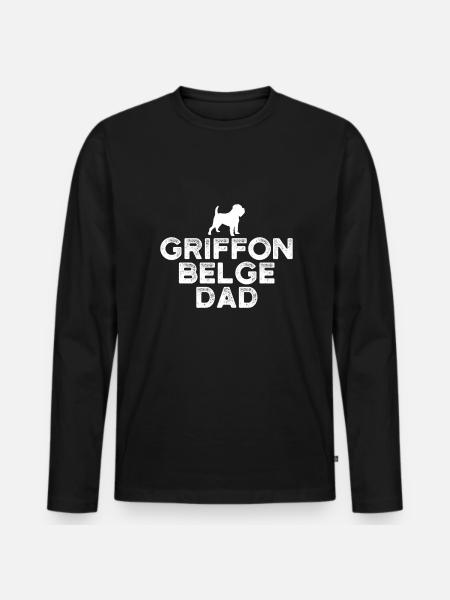 Griffon Belge Papa - Men's Premium Organic Long Sleeve Shirt - black