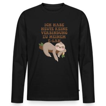 Ich habe heute keine Verbindung zu meinem Elan - Männer Premium Bio Langarmshirt - Schwarz - Vorne - Nico (187cm)