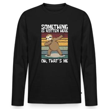 Something is rotten here, Oh, that's me Sloth - Men's Premium Organic Long Sleeve Shirt - black - Front - Nico (187cm)