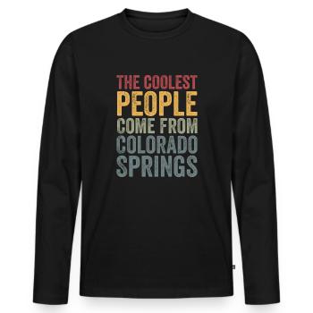 Les gens les plus cool Colorado Springs - T-shirt manches longues Premium bio Homme - noir - Devant - Nico (187cm)