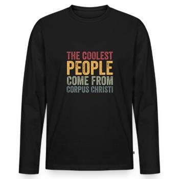 Les gens les plus cool viennent de Corpus Christi - T-shirt manches longues Premium bio Homme - noir - Devant - Nico (187cm)