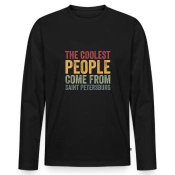 Coolest people Saint Petersburg - Men's Premium Organic Long Sleeve Shirt - black - Front - Nico (187cm)
