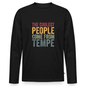 Coolest people come from Tempe - Men's Premium Organic Long Sleeve Shirt - black - Front - Nico (187cm)