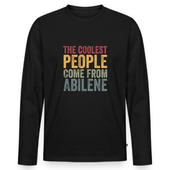 Les gens les plus cool viennent d’Abilene - T-shirt manches longues Premium bio Homme - noir - Devant - Nico (187cm)