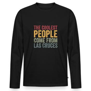 Coolest people come from Las Cruces - Männer Premium Bio Langarmshirt - Schwarz - Vorne - Nico (187cm)