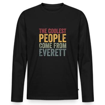 Les gens les plus cool viennent d’Everett - T-shirt manches longues Premium bio Homme - noir - Devant - Nico (187cm)