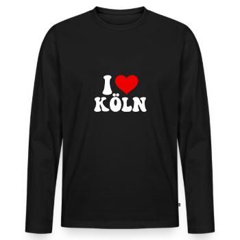 I love cologne - Men's Premium Organic Long Sleeve Shirt - black - Front - Nico (187cm)