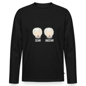 Schaf unschaf - Männer Premium Bio Langarmshirt - Schwarz - Vorne - Nico (187cm)