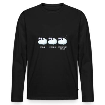 Schaf unschaf - Männer Premium Bio Langarmshirt - Schwarz - Vorne - Nico (187cm)